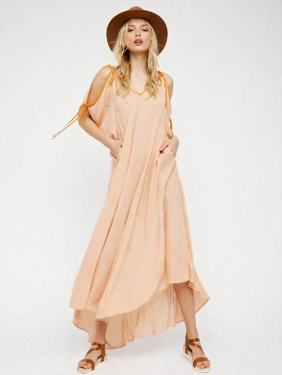 Free People Dresses & Skirts - Free People Easy Morning Maxi Loose Boho Dress Size M